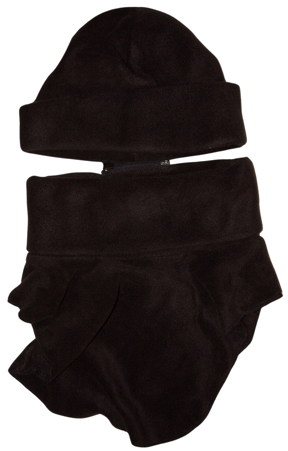 Black Beanie with Black Neck Cover Front