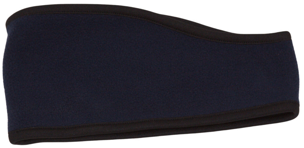 navy blue fleece headband with black rim